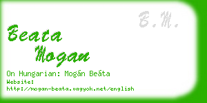 beata mogan business card