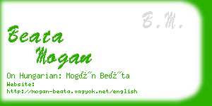 beata mogan business card